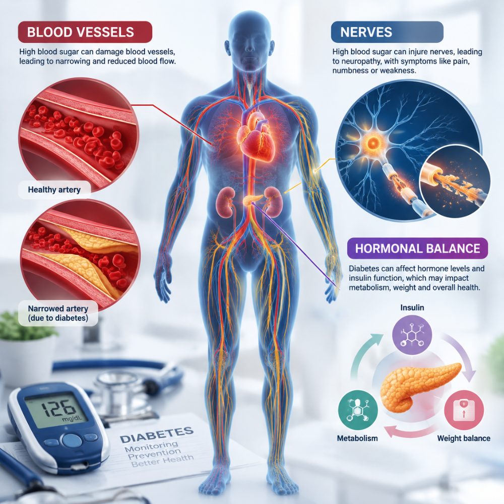 How Diabetes Causes Blood Vessel and Nerve Damage Leading to ED