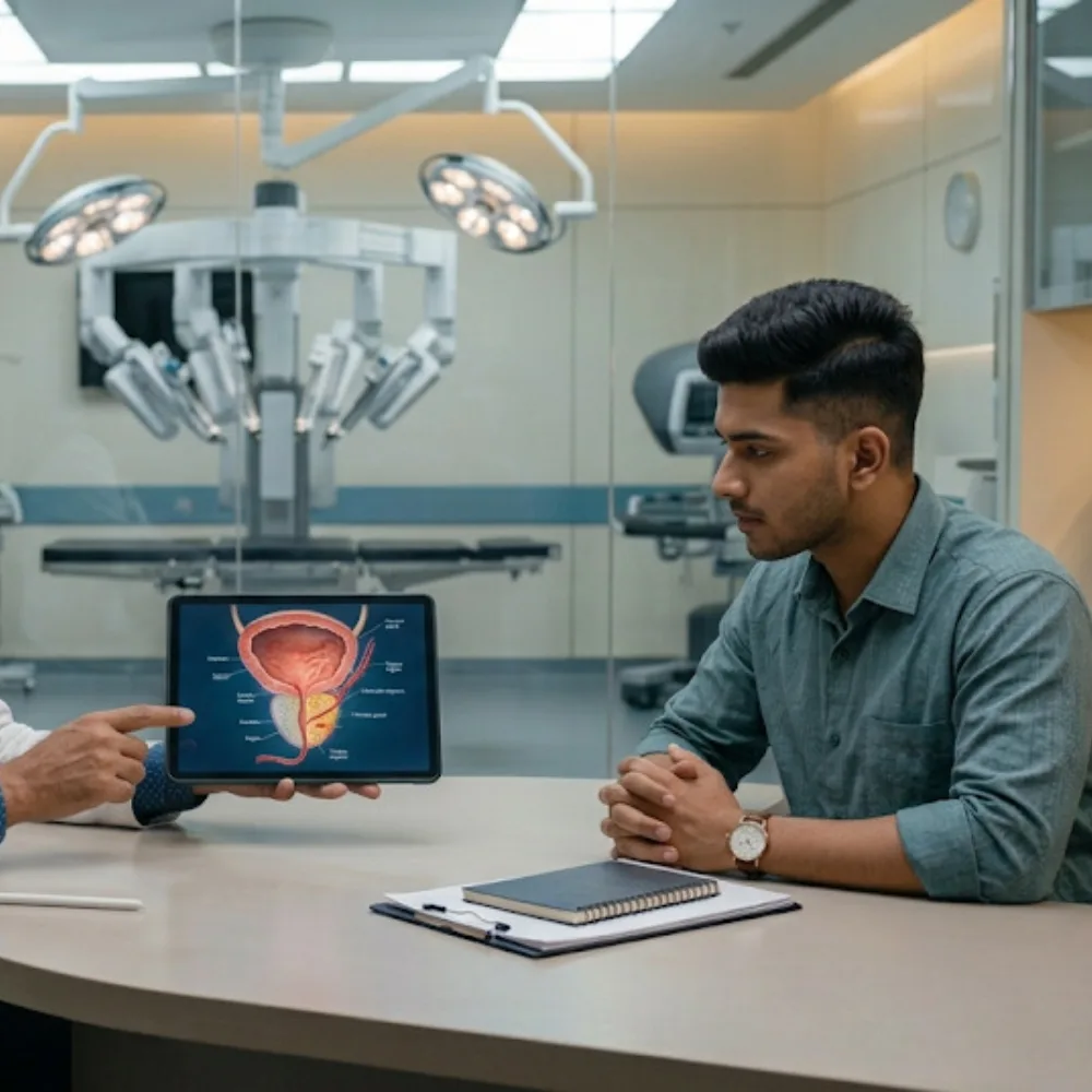 Urologist Discussing Prostate and Urinary Retention Treatment Options With Patient
