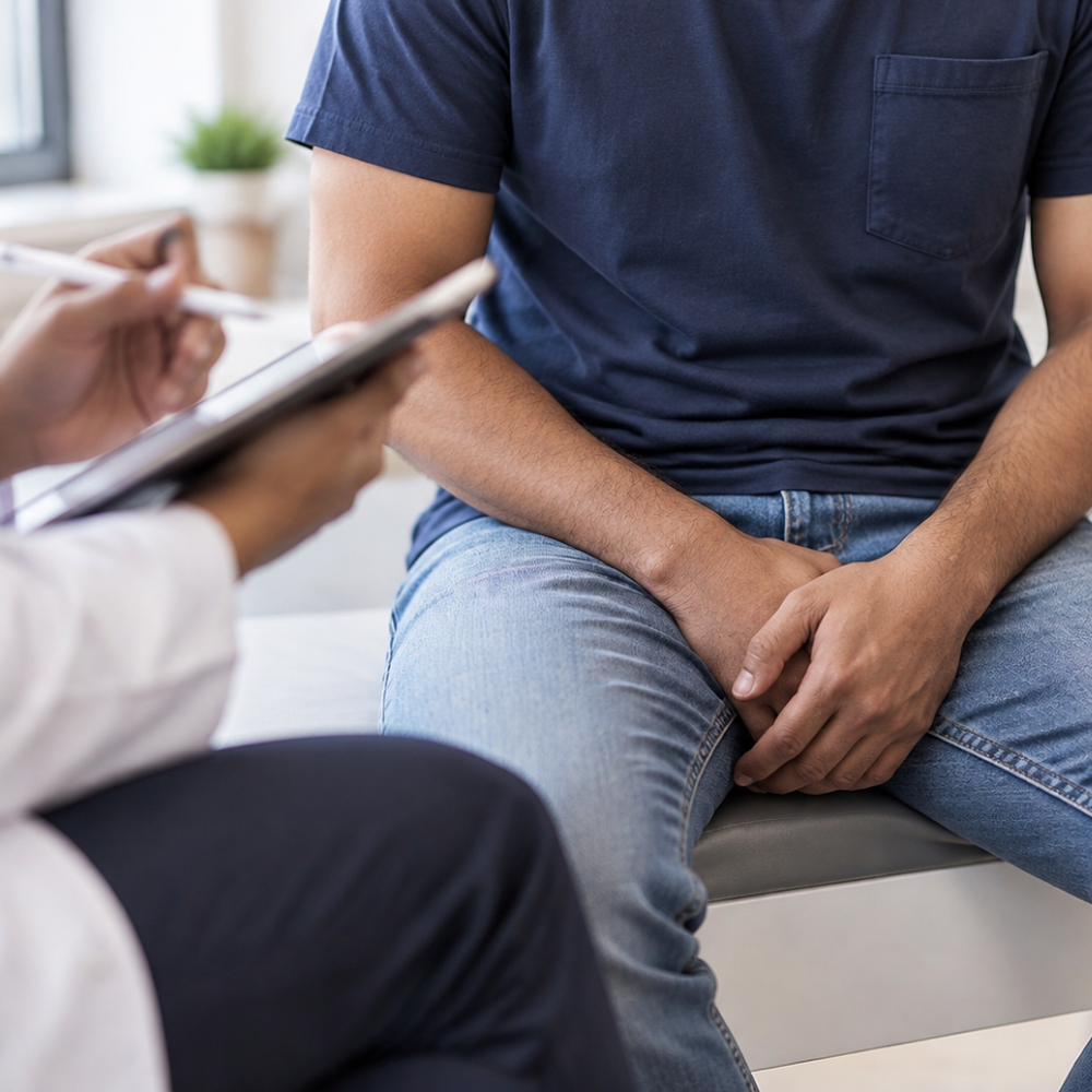 Patient Consulting Doctor About Signs and Symptoms of Erectile Dysfunction